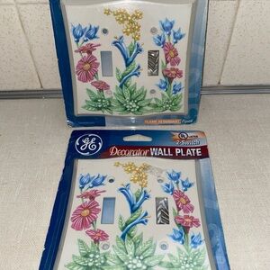 GE Vintage Floral Flowers 2-Switch Wall Plate Covers Set 2‎